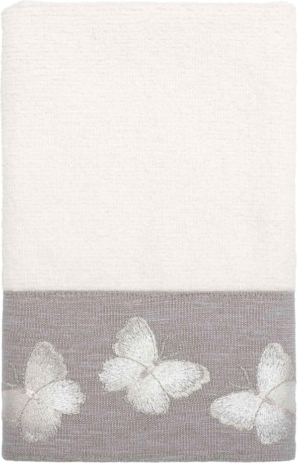 Avanti Linens Fingertip Towel, Soft & Absorbent Cotton Towel (Yara Collection, White)