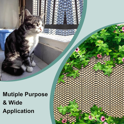 15.7IN 50FT) Chicken Plastic Wire Fencing Mesh - Heavy-Duty Plastic Chicken Black Wire Fence Mesh for Gardening