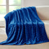 Whale Flotilla Flannel Fleece Throw Blanket, Soft Velvet Lightweight Plush Chevron Design, 50x60 Inch, Royal Blue