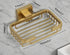 SEIDO 304 4.8" 3.2" Gold Soap Dish for Shower, Stainless Steel Double-Locking Soap Holder, Wall Mount Soap Bar Holder
