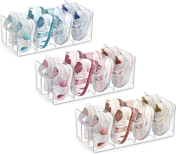 HBlife Clear Acrylic Kids Shoe Rack for Closet Organizers and Storage, Small