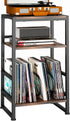 Record Player Stand,3-Tier Record Player Table with U-Shaped Vinyl Storage Up to