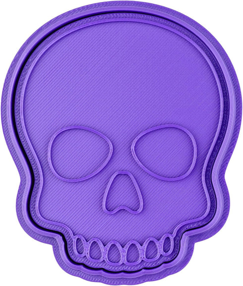 Skull Cookie Cutter, Halloween Series, Fan Art, Dishwasher Safe, 15mm Deep, Storage Clip