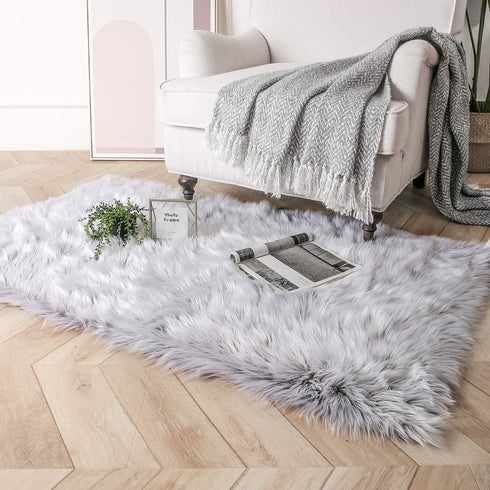 3 5 Ashler faux fur rug, Fluffy Shaggy Area Rug Ultra Soft x Feet Rectangle Fur Rug Frosted Bottom Gray Fuzzy Rug