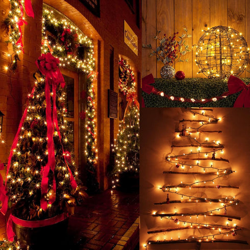 50 Count BrizLabs Clear Christmas Lights, Warm White Incandescent Christmas Lights, Connectable Mini Light String, UL