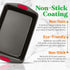 NutriChef 3-Piece Baking Pan Set, Premium Nonstick Carbon Steel Bakeware with Silicone Handles