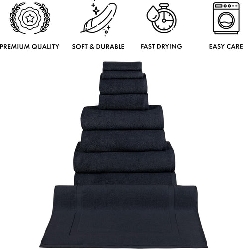 9 Set, 100% 2 2 2 2 1 Classic Turkish Towels CTT - Piece Premium Towel Turkish Cotton, Highly Absorbent & Comfy