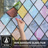 FEOMOS Colorful Lattice Window Privacy Film - Rainbow Glass Decals Stickers, Anti UV 17.3 x 78.7 inches