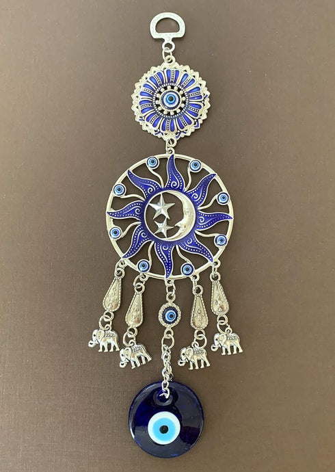 Turkish Blue Evil Eye Protective Wall Hanging Decor Amulet Ornament - CL17