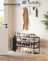 3-Tier 16-20 11.8 36.2 21.7 Inches, ULSA303B02 SONGMICS Shoe Rack, Shoe Organizer, Metal Storage Shelf, Upright