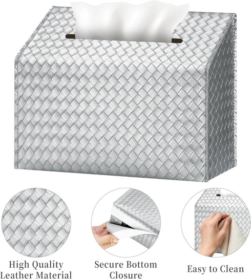 Countertops NiHome PU Leather Tissue Box Cover for Kleenex Hand Towels, Versatile for and Towel Racks, Leather Enhances