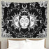 Ftuency Black and White Sun and Moon Tapestry, Mystic Burning Sun Wall Hanging Decor for Bedroom (59" W x 51" L)
