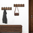 WEBI Rustic Coat Rack Wall Mount, Solid Wood Coat Hooks, 16" Hole to Hole, 5 Triple Hooks for Hanging Coats