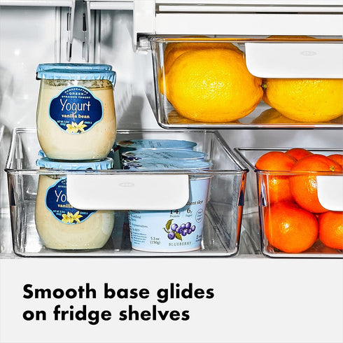 OXO Good Grips Fridge Organization Bin, 8 in x 14 in for Cheese, Meat, Fish and More