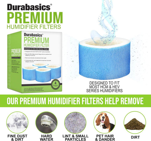 Durabasics 6 Pack Premium Humidifier Filters Compatible with Honeywell Filter HAC-504, HAC-504AW & Filter A