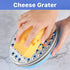 Cheese Grater with Food Storage Container & Lid, Perfect for Grating Hard Parmesan, Ginger, Vegetables (Blue)