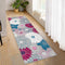 GAOMON Runner Rug 2x6 Floral Washable Kitchen Runner, Modern Farmhouse Easy-Cleaning Hallway Rug, Light Grey