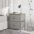 2 Simple Houseware Tier Night Stands Dresser for Bedroom Organizer Drawer Storage Tower, Grey