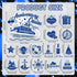 Happy Anniversary Cruise Door Magnets, Blue Silver Magnetic Decorations for Wedding Party, Refrigerator Decor