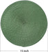 AHHFSMEI Round Braided Placemats Set of 6, 15 Inch Natural Woven Heat Resistant Table Mats (Olive Green)
