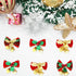 20 Pcs Christmas Mini Bow with Bells, 4 Styles - Traditional, Rustic, Whimsical, Minimalist - Red, Green, Gold Ornaments