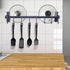 Dseap Pot Rack - Pots and Pans Hanging Rack Rail with 8 Hooks, Wall Mounted Kitchen Pot Hangers, Black