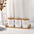 JUXYES Set 3 Set Sets Counter of Ceramic Canisters for Sugar Coffee Tea With Handle Tray, Luxurious Storage Containers