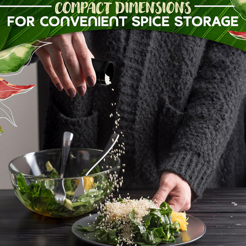 2Pcs Spice Jar Storage Containers with Lids, Airtight Aluminum Herb Storage Jars with Lockable Screw Top Lid