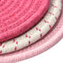 Kitchen Potholders Set, 100% Pure Cotton Thread Weave, Set of 3 Stylish Coasters, Hot Pads, 7 Inches, Pink