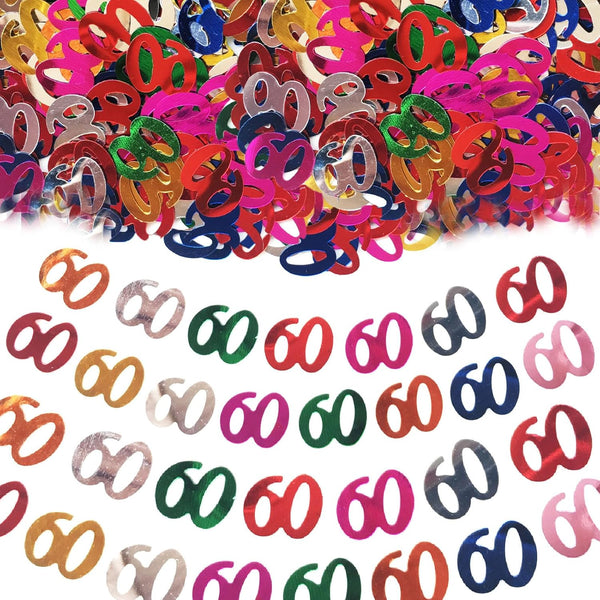 60 Confetti for Birthday, Wedding, Anniversary Event Decoration - 1.5 oz (Multi-Color)