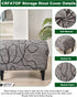 Bottom,51 CRFATOP Ottoman Chair Cover Large Ottoman Chair Slipcovers Solid Rectangle Storage Stool Cover Stretch