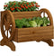 PULIJIAJU Wooden Wagon Planter Flower Cart with Wheels Garden Box Garden Planter, Decorative