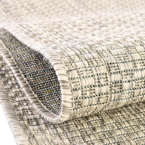 Unique Loom Collection Casual Transitional Solid Heathered Indoor/Outdoor Flatweave Area Rug (Light Gray/Ivory)