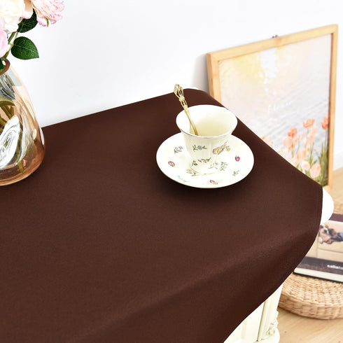 2 Pack 24 24 Inch Small Square Tablecloth x Washable Polyester Table Cloth Solid Chocolate Heavy Duty Fabric End Table