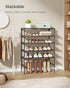 3-Tier 11.7 24.5 21 Inches, ULSH023BH01 SONGMICS Shoe Rack, Shoe Storage Organizer, Space-Saving, x x Entryway, Metal