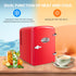 HealSmart Portable Mini Fridge, 4 Liter Cooler and Warmer with Observation Window, Eco Friendly for Drinks, Red