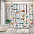 GRIEKOWE 4 Pcs Excavator Kids Shower Curtain Sets, Tractor Machinery Trucks, Construction Vehicle