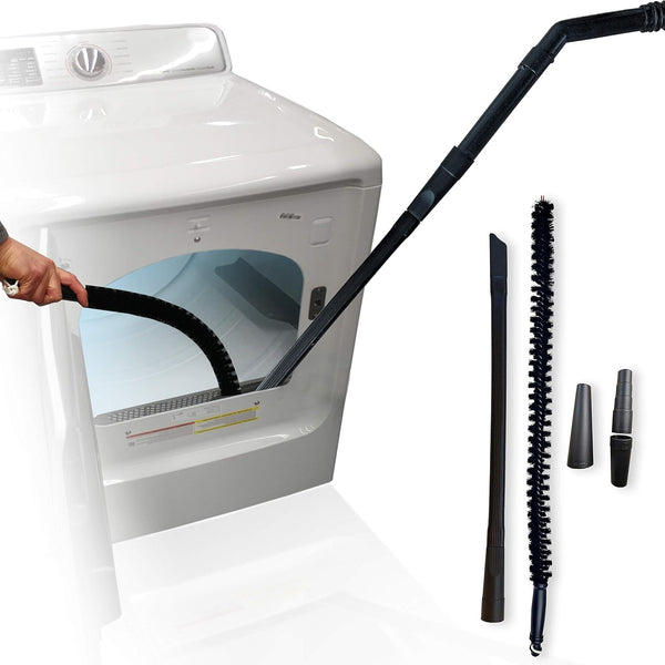 Vacuum Attachment for Dryer Vent, Crevice Cleaning Tool with Lint Trap Brush and Flexible Hose, Duct Cleaner Kit