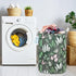 LANGYASHAN Laundry Basket - Canvas Fabric Collapsible Organizer for Storage Bin, Toy Bins, Gift Baskets (Round Leaf)