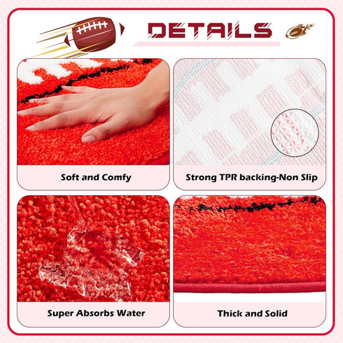 32x20, Funtery Football Rug for Boys and Sports Fan Room Decor Play Area Non Slip Mat Sports Area Rug Plush Carpet
