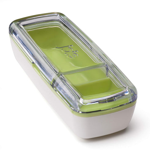 Joie Snack On The Go Divided Container - Two Compartment Storage Box Keeps Foods Separate, Leakproof and Airtight
