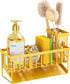 304 Countertop Cisily Lemon Yellow Sink Caddy Organzier with High Brush Holder, Sponge Holder for Sink, Rustproof