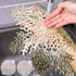 Set 15 Inch Kitchen(Gold,24 Snowflake Placemat Pressed Vinyl Metallic Christmas Washable Heat Resistant Non Slip