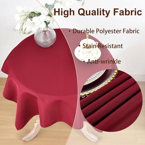 Viiamacki 2PCS 24 24 Inch, Burgundy Square Small Tablecloth, x Stain and Wrinkle Resistant Machine Washable Polyester