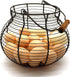 CVHOMEDECO Antique Wire Egg Basket, Vintage Gathering Basket with Wood Handle, Rusty