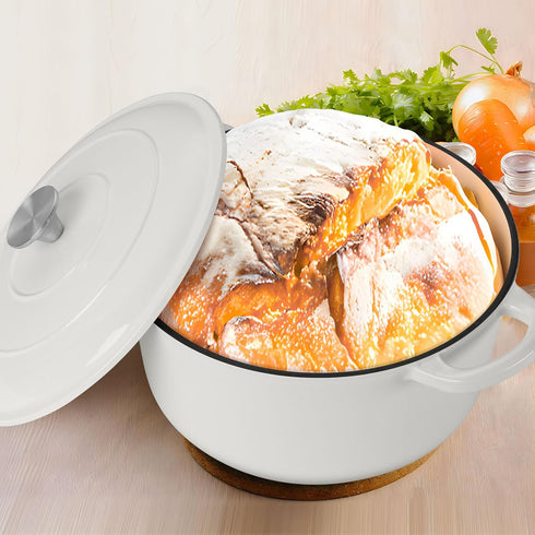 6 LIANYU QT Dutch Oven, Enameled Cast Iron Dutch Oven with Lid, Heavy-Duty Nonstick Cooking Stock Pot for Bread Baking