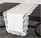 White Royal Rose European Antique Lace Jacquard Table Runner, Dresser Scarf (16Wx36L)