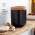 Ceramic and Cork Breathable Garlic Keeper to Allow Air Flow for Freshness, Stackable Space Saving Cork Lid, Natural