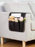 FLYILY Sofa Armrest Organizer - Non-Slip Caddy for Magazine, Phone, Books, Glasses (Black, 13in)