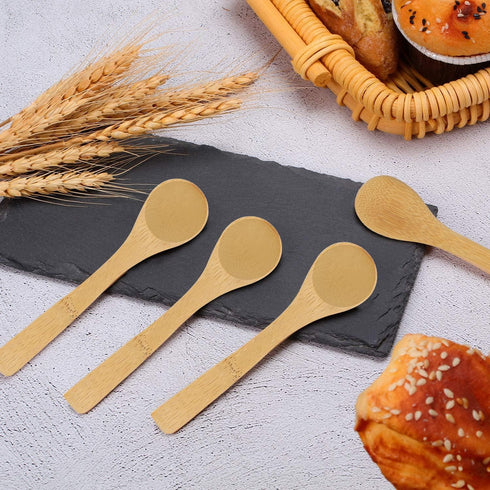 5Pcs Small Wooden Spoons, 5 inches Mini Wood Soup Salt Tasting Spoons for Coffee, Tea, Sugar